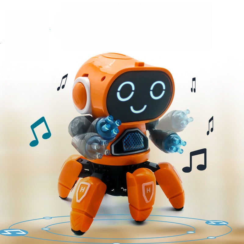 Robô elétrico com luz led musical e dançante