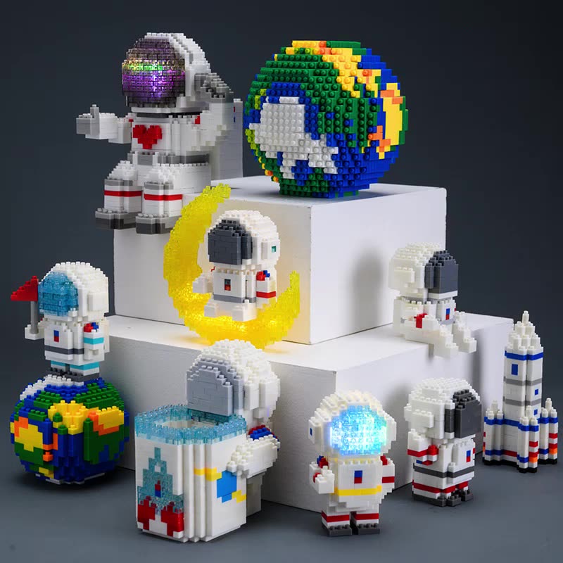 Quebra-cabeça 3D mini blocos astronauta