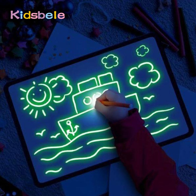Quadro de desenho com luz para crianças