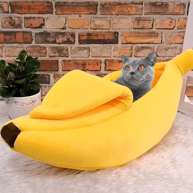 Cama super divertida para gatos formato banana