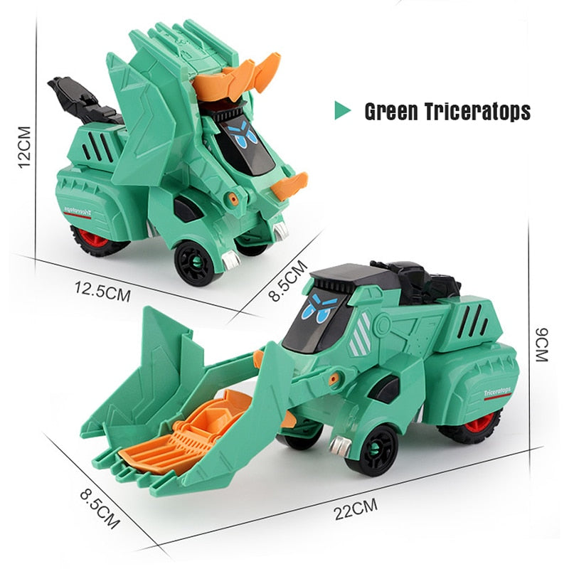 Carro automático dinossauro triceráptor verde