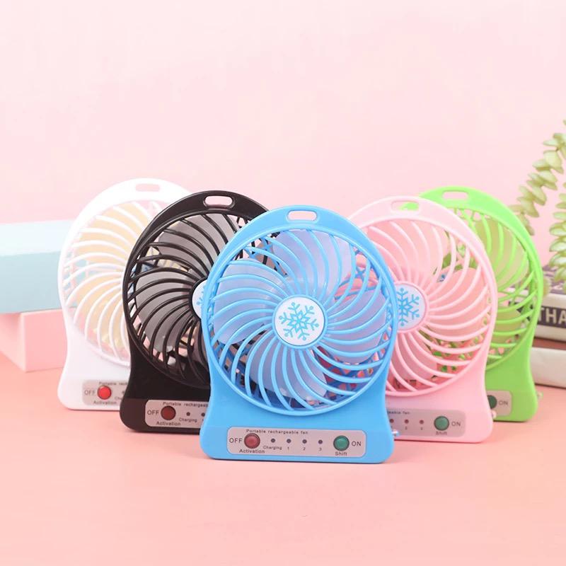 Mini Ventilador Recarregável Usb Portátil Com 3 Velocidades